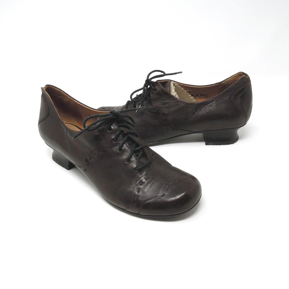 EU Size 37 MARC Soft Walk Brown Leather Lace Up Flats